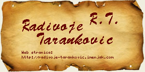 Radivoje Taranković vizit kartica